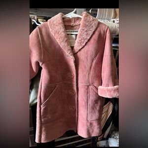 VNTG Vecchio Ponte 100% Shearling Lamb Leather blush pink girls 3T Made in Italy